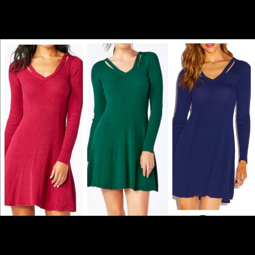 SOLD. 3 XL JustFab Sweater Dresses! Blue dress